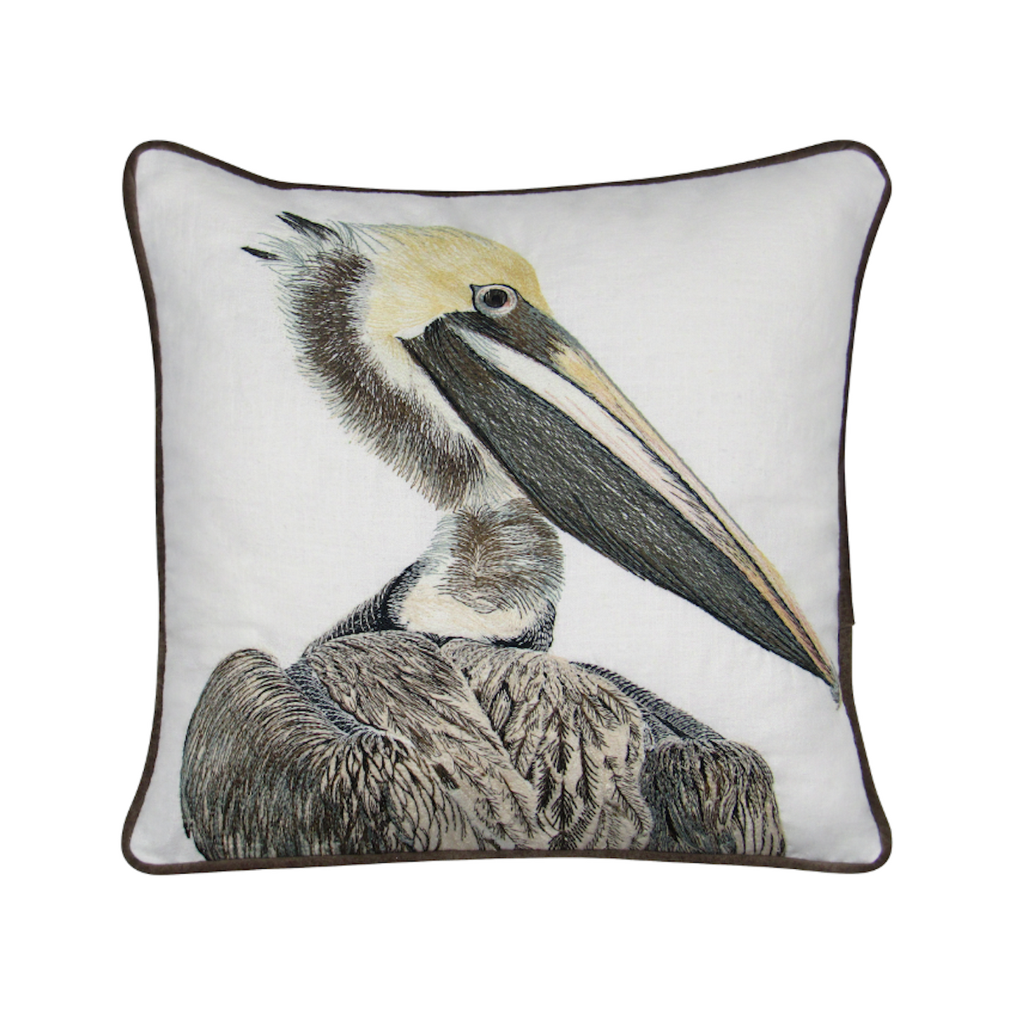 Pelican Embroidered Pillow Cover
