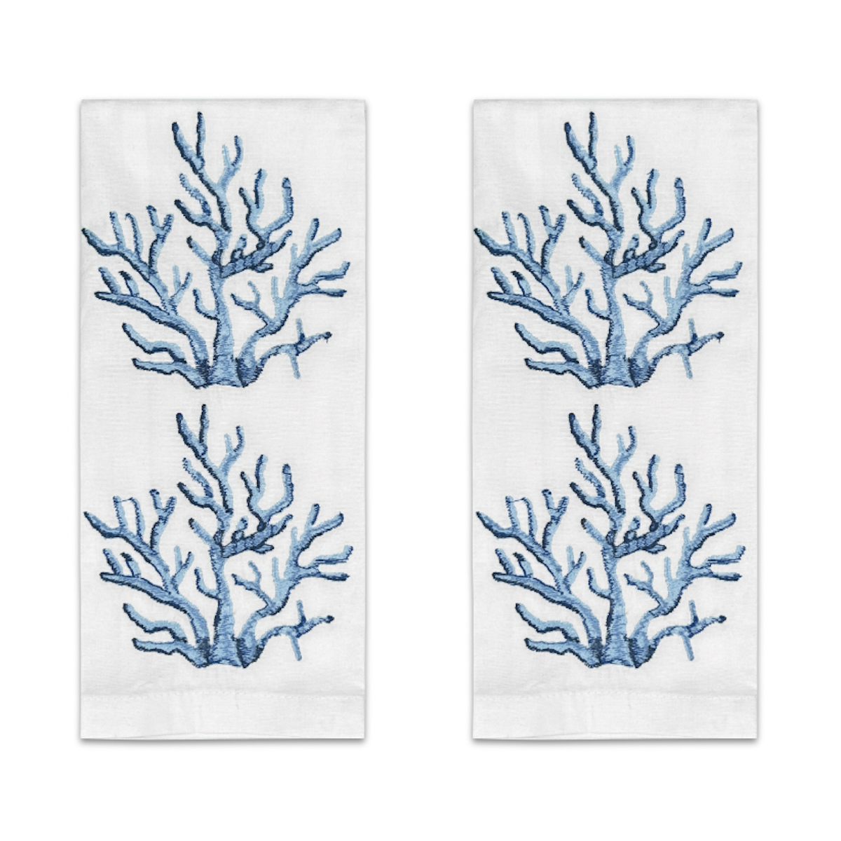Coral Tea Towel Pair