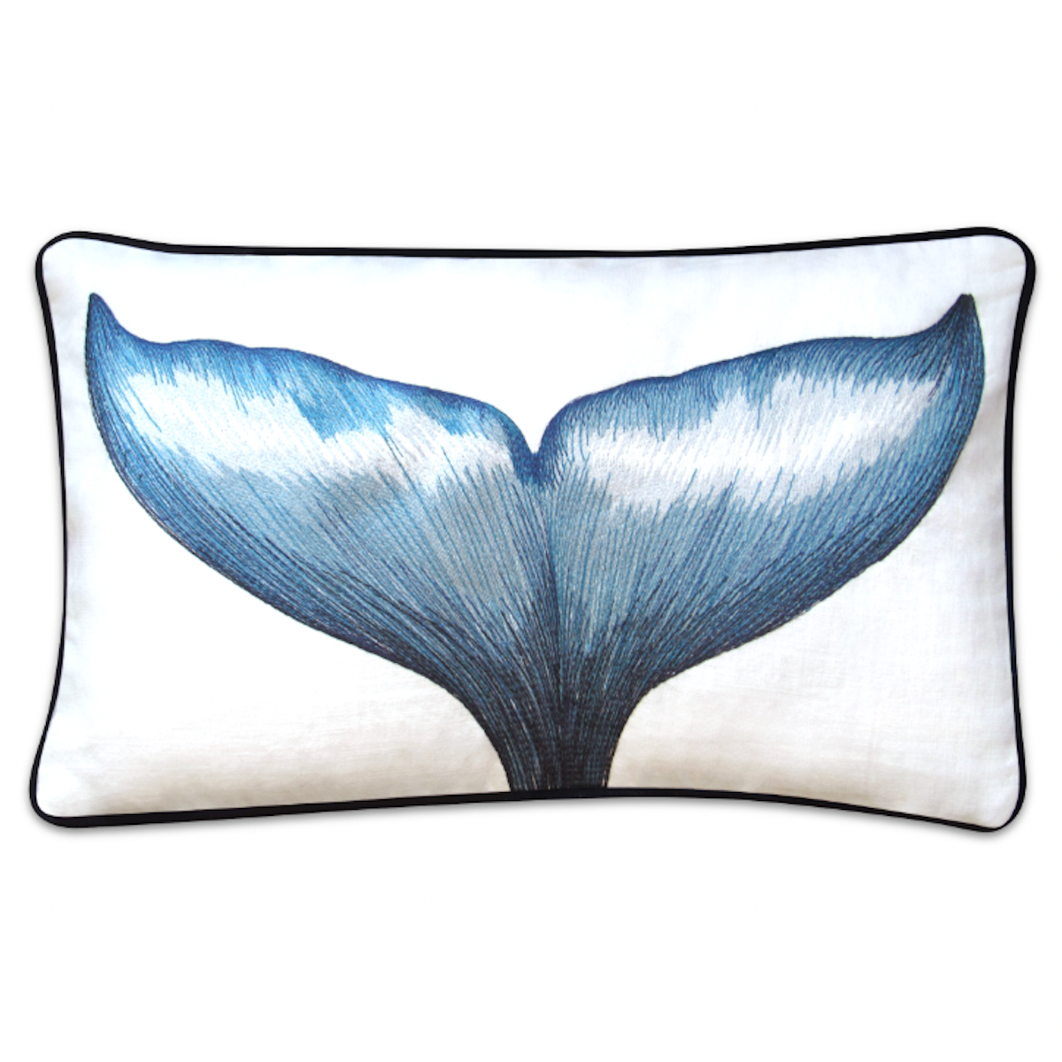 Whale Tail Embroidered Pillow Cover – Tide Hill