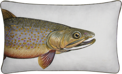 Brook Trout Embroidered Pillow Cover Set