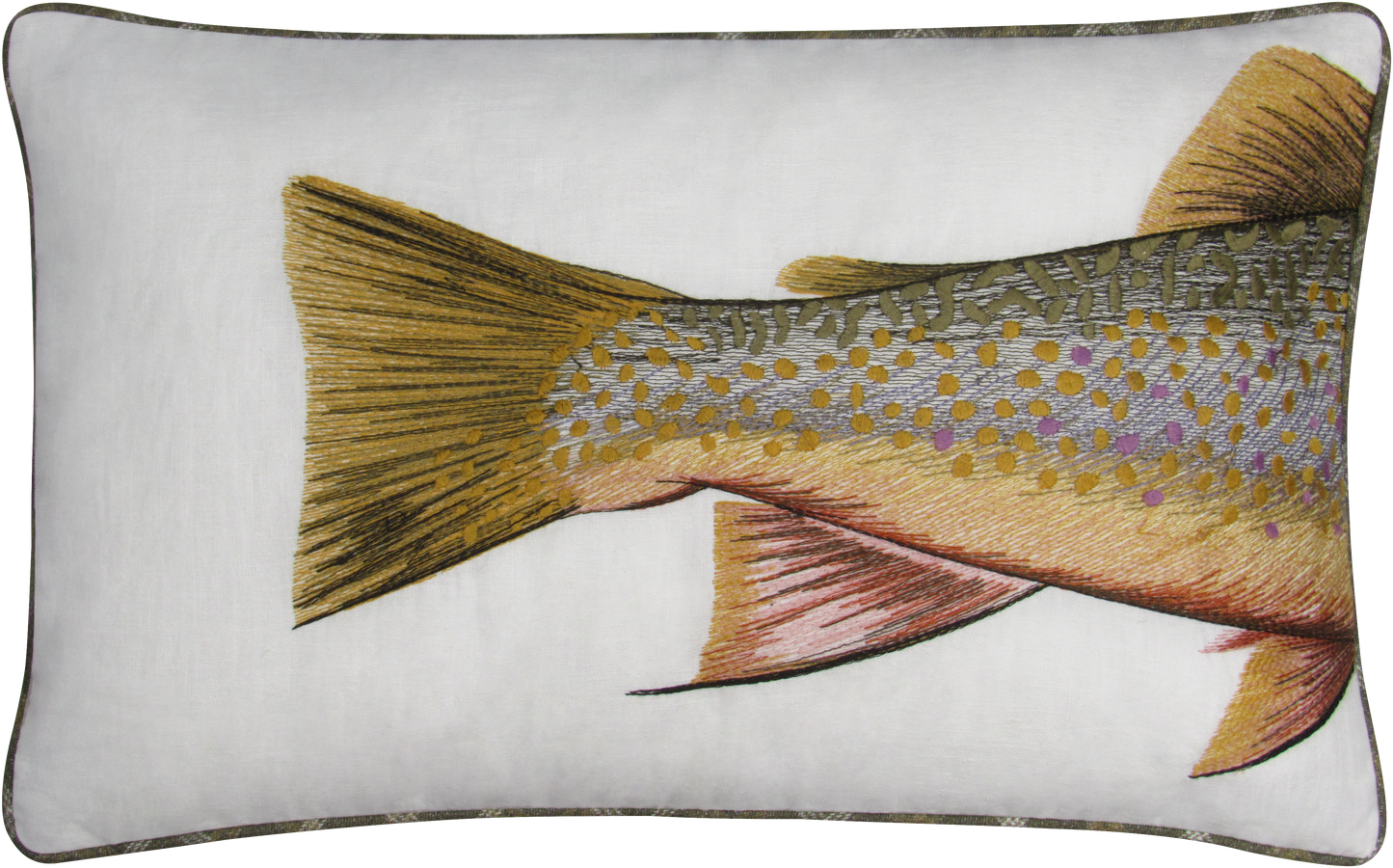 Brook Trout Embroidered Pillow Cover Set