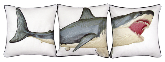 Great White Embroidered 3 Piece Pillow Cover Set