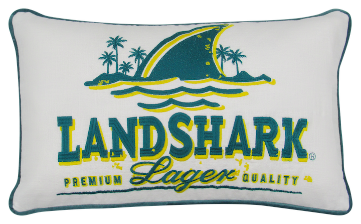 Margaritaville Landshark Embroidered Pillow Cover