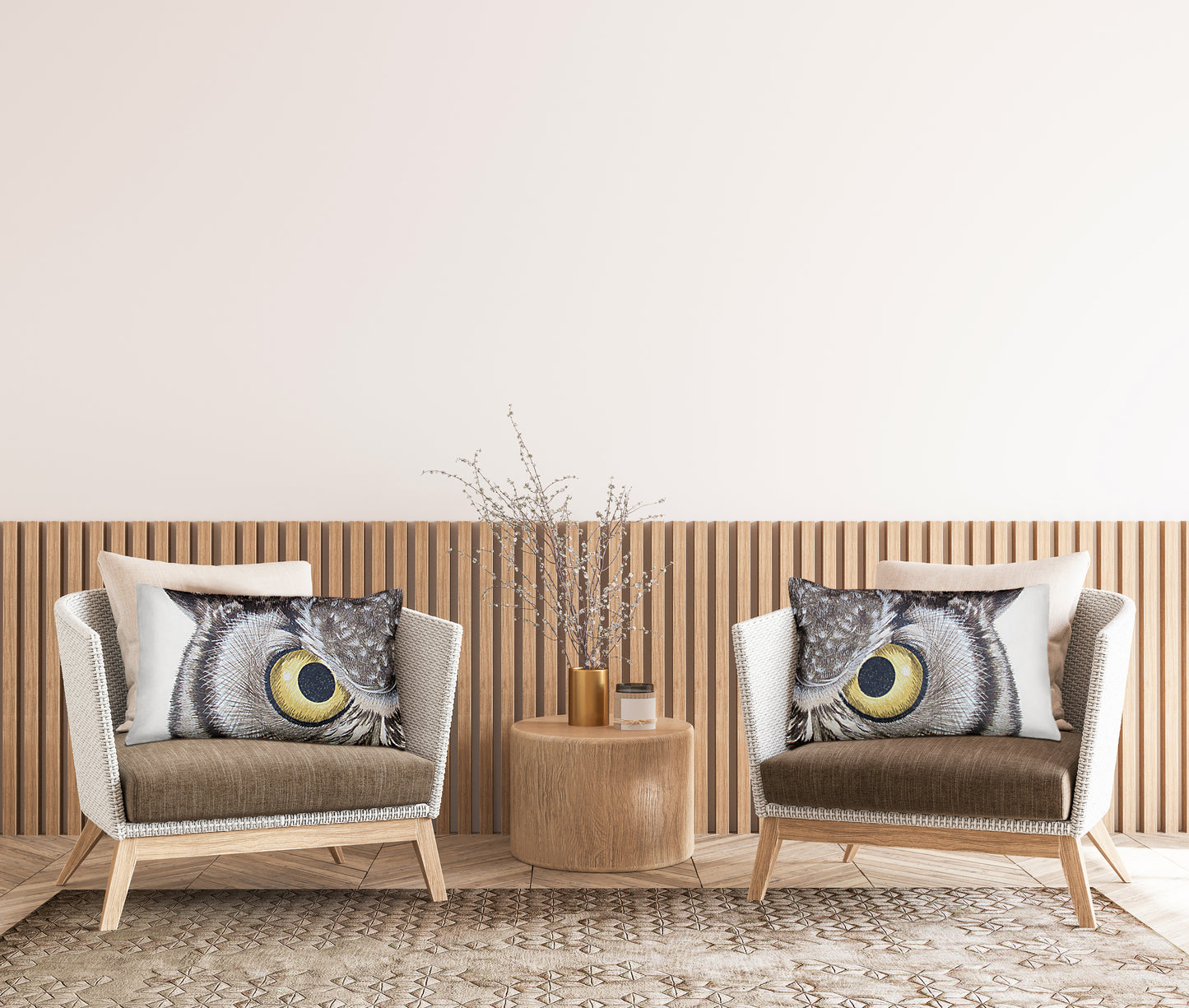 Great Horned Owl Pillow Cover Set