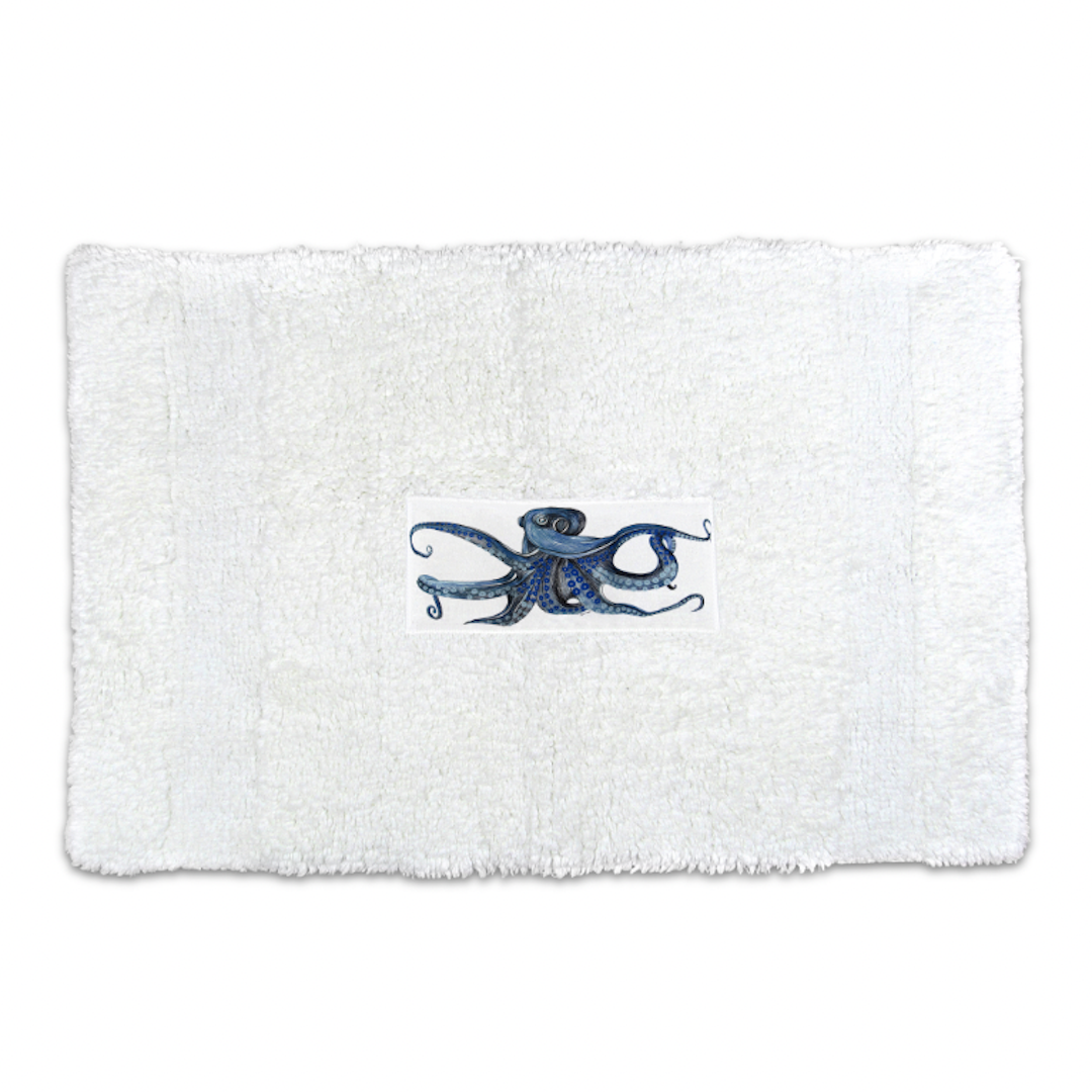 Octopus Embroidered Bath Mat