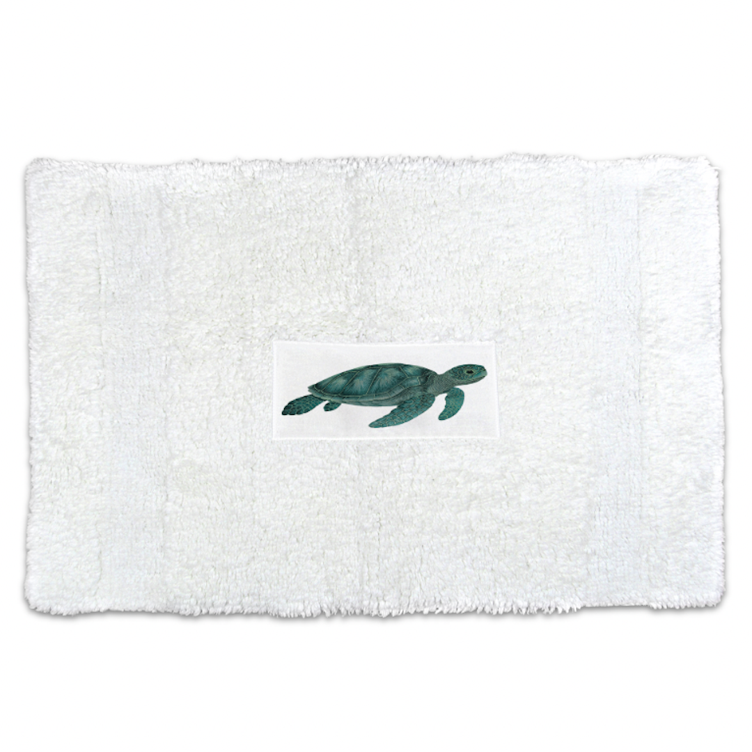 Sea Turtle Embroidered Bath Mat