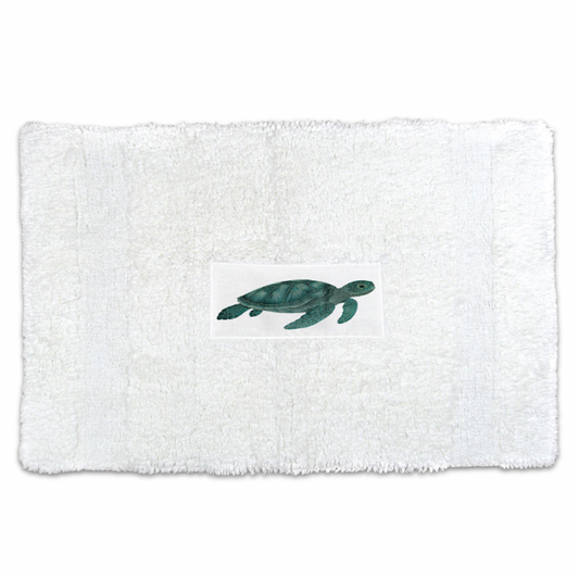 Sea Turtle Embroidered Bath Mat
