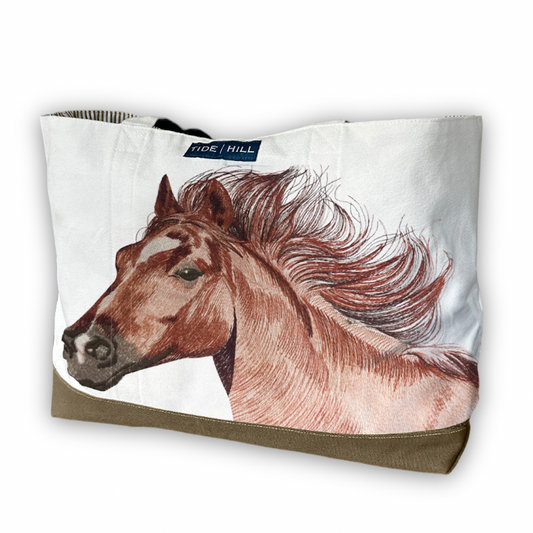 Horse Large Embroidered Tote Bag