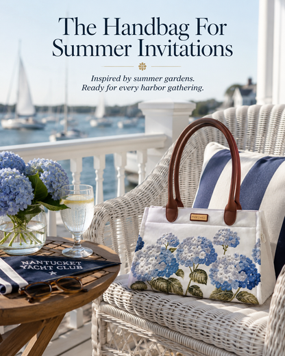 Hydrangea Embroidered Handbag