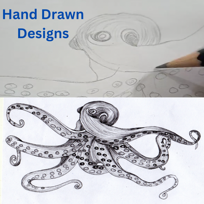 Octopus 3 Piece Embroidered Pillow Cover Set