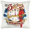 It&#39;s 5 O&#39;Clock Somewhere Parrot Embroidered Pillow Cover