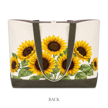 Sunflower Embroidered Tote Bag
