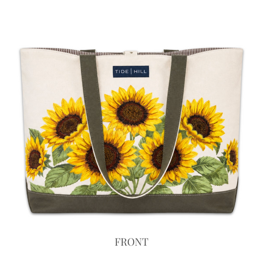 Sunflower Embroidered Tote Bag