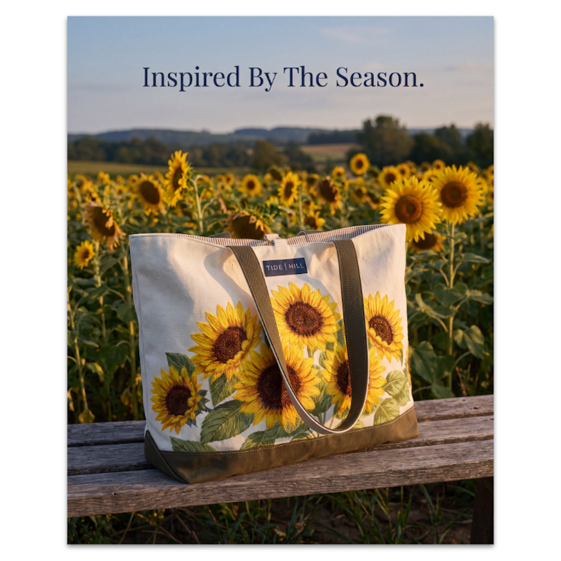 Sunflower Embroidered Tote Bag