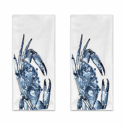 Blue Crab Tea Towel Pair