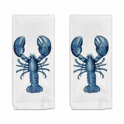 Blue Lobster Tea Towel Pair