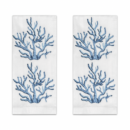Coral Tea Towel Pair