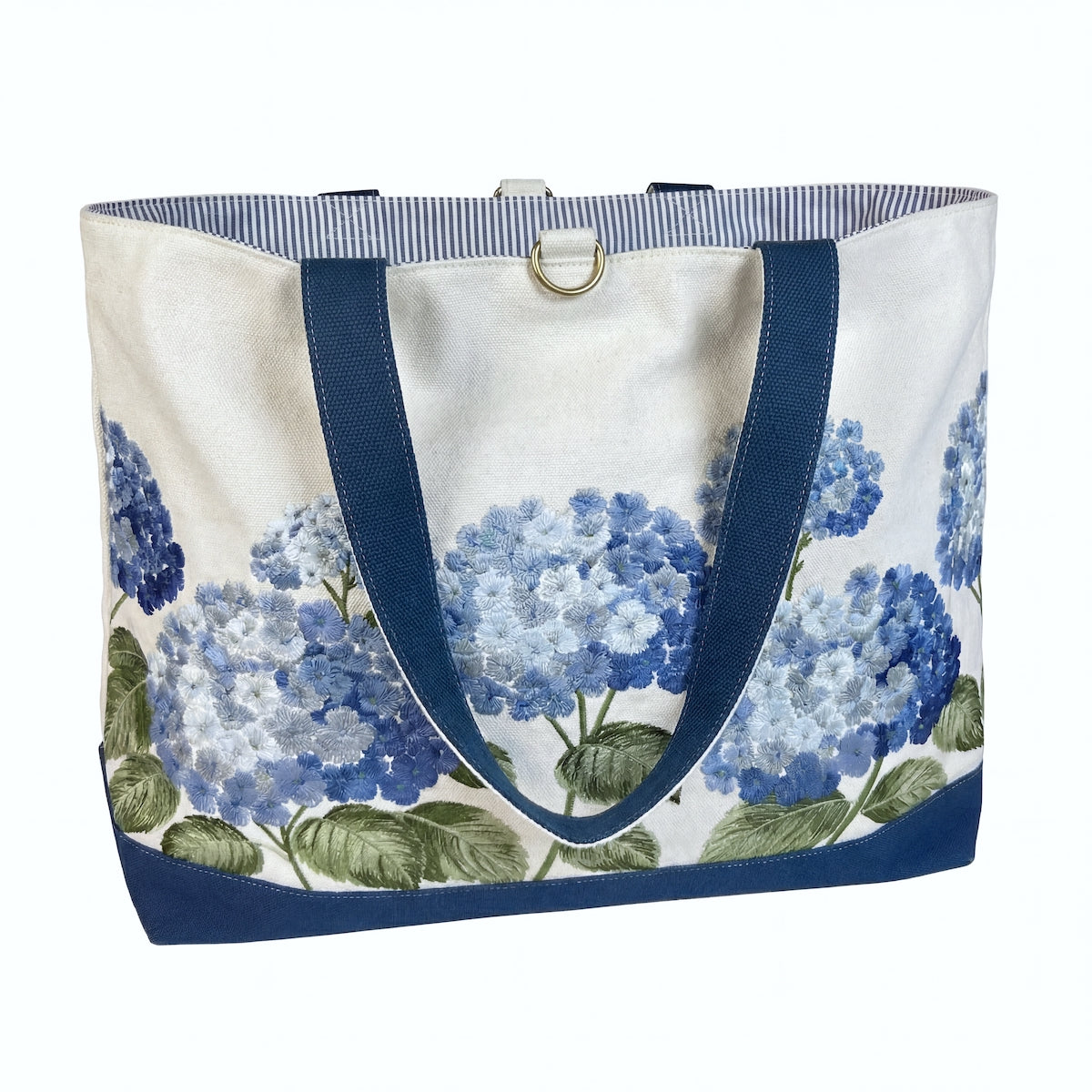 Hydrangea Embroidered Tote Bag