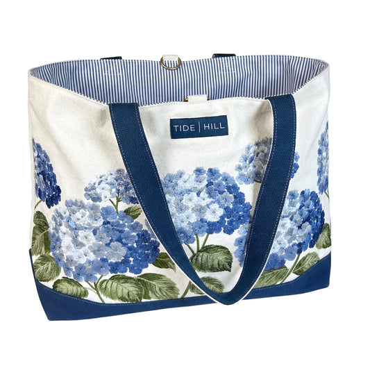 Hydrangea Embroidered Tote Bag