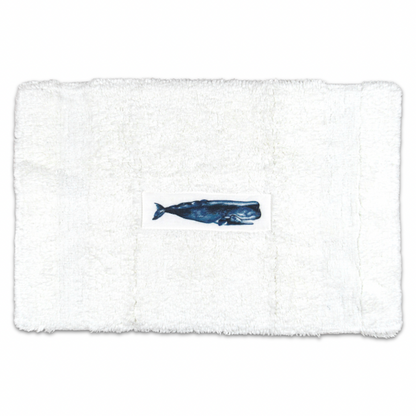 Whale Embroidered Bath Mat