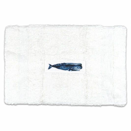 Whale Embroidered Bath Mat