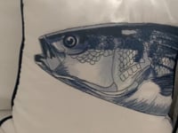Striped Bass Embroidered Pillow Cover Set