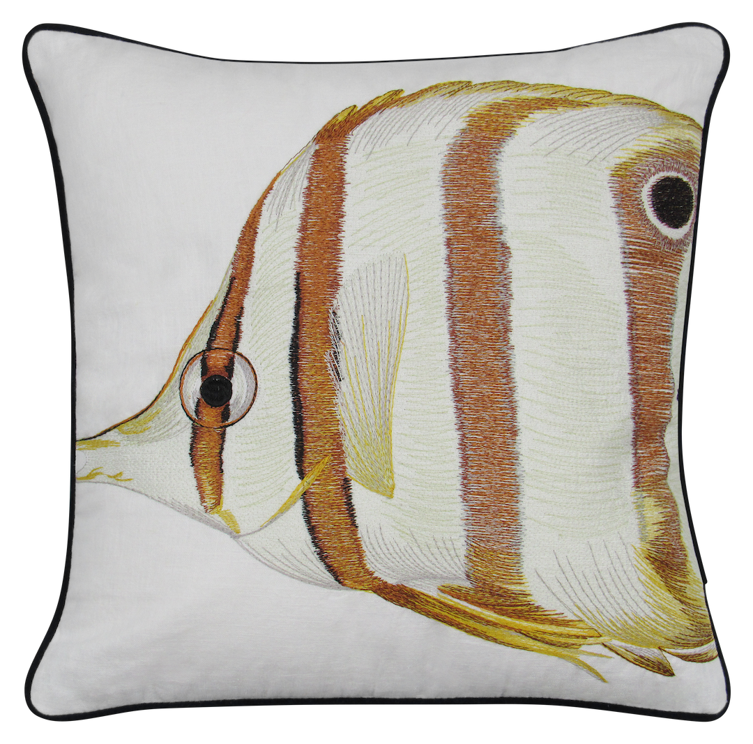 Margaritaville Butterfly Fish Embroidered Pillow Cover