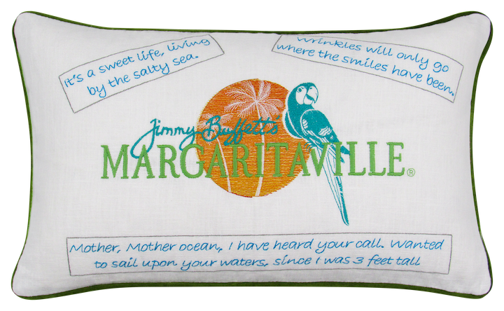 Margaritaville Logo Embroidered Pillow Cover