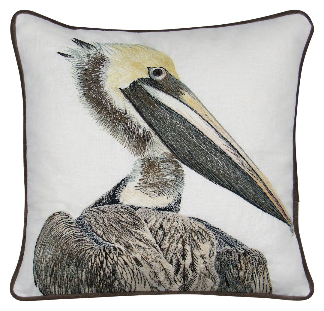 Margaritaville Pelican Embroidered Pillow Cover