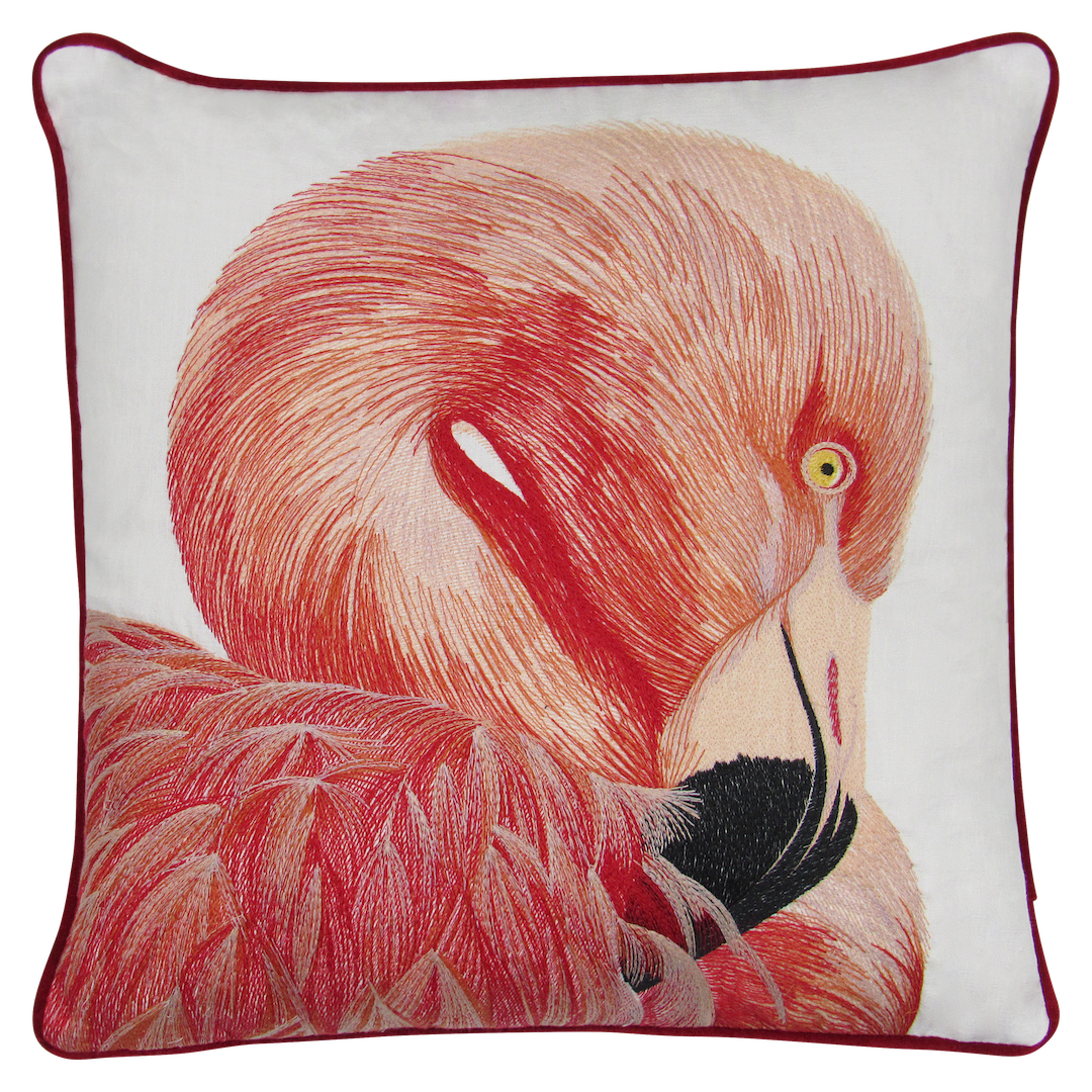 Margaritaville Flamingo Embroidered Pillow Cover