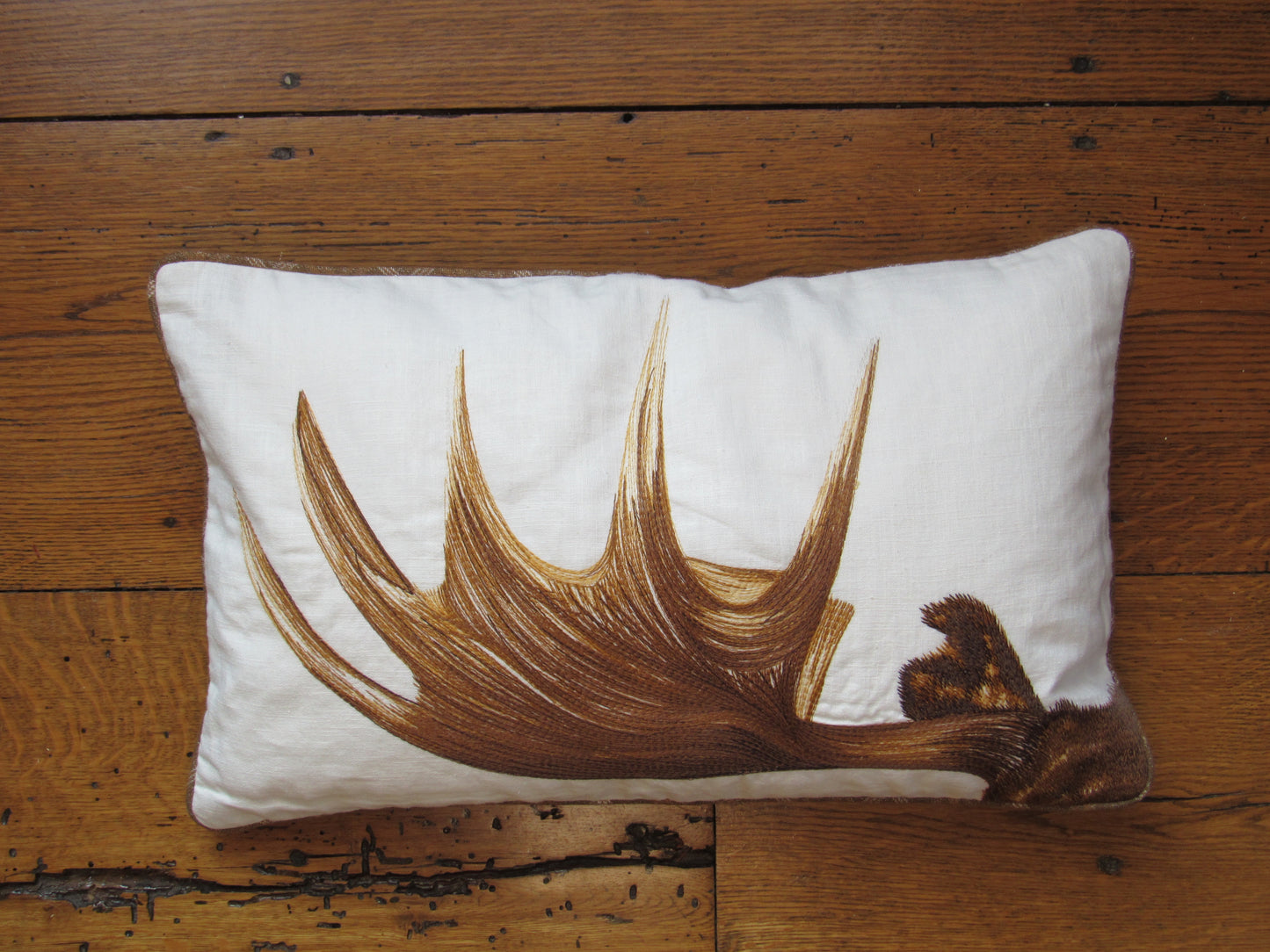 Moose Antler Embroidered Pillow Cover Set