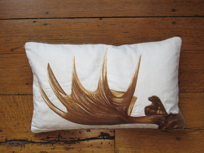 Moose Antler Embroidered Pillow Cover Set