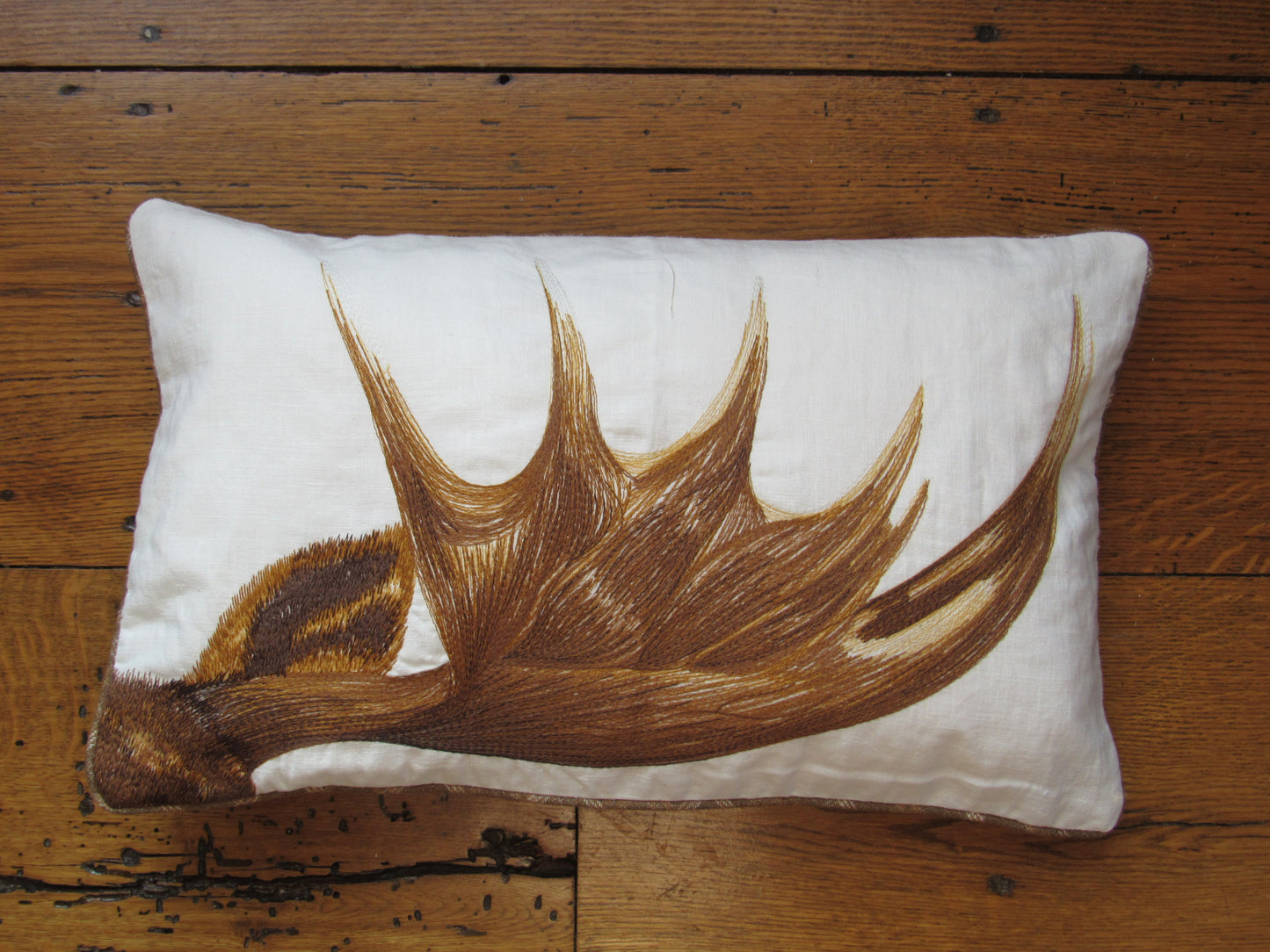 Moose Antler Embroidered Pillow Cover Set