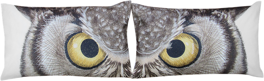 Great Horned Owl Pillow Cover Set