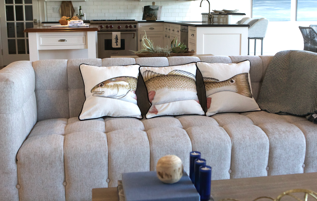 Redfish 3 Piece Embroidered Pillow Cover Set
