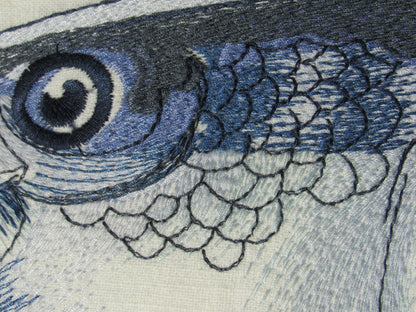 Striped Bass Embroidered Pillow Cover Set