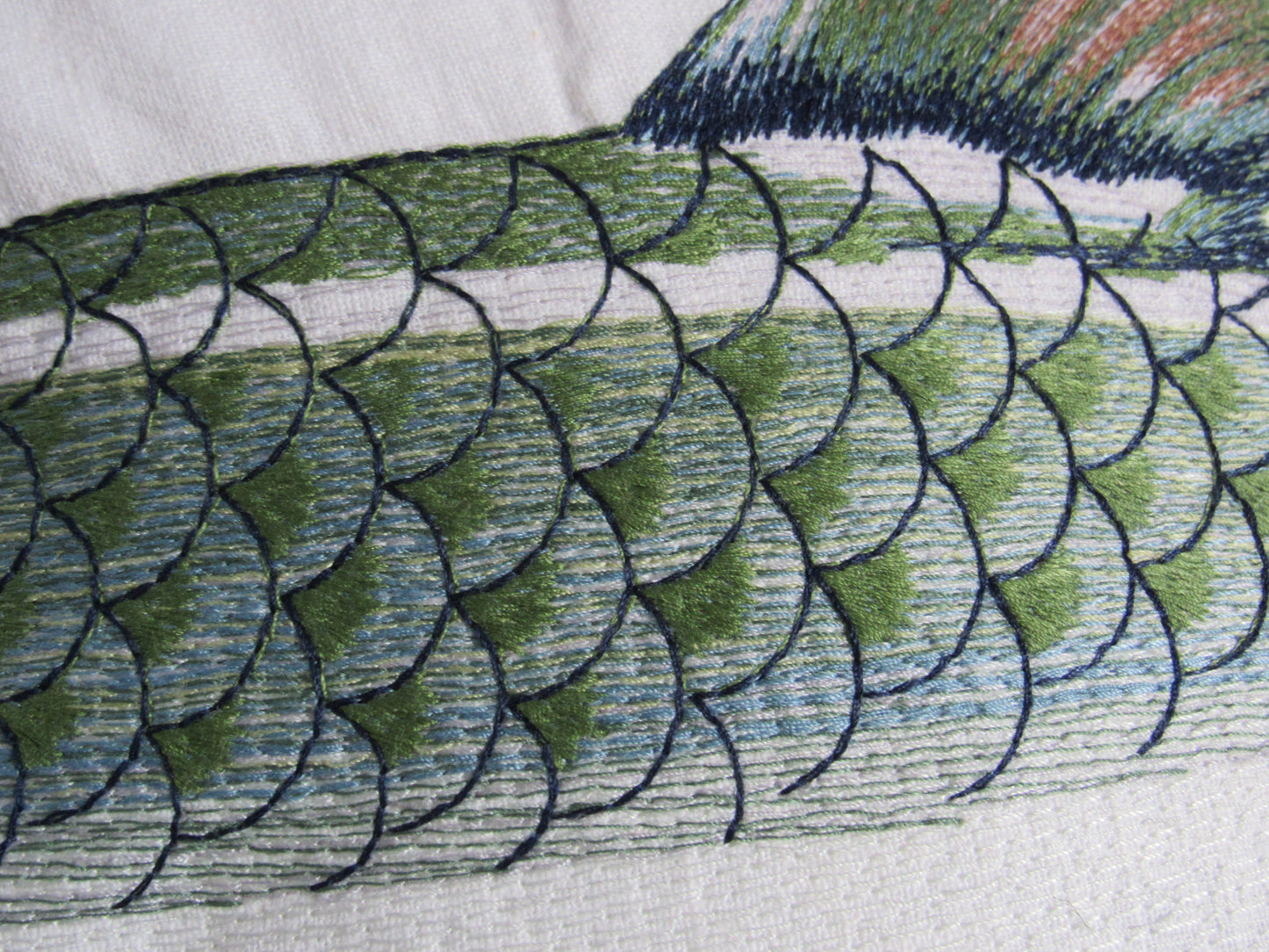 Tarpon "Green" Embroidered Pillow Cover Set