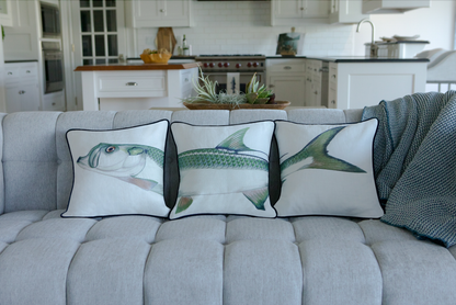 Tarpon "Green" Embroidered Pillow Cover Set