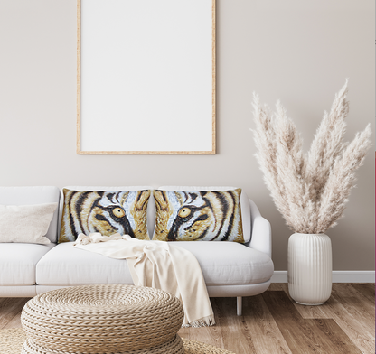 Bengal Tiger Embroidered Pillow Cover Set