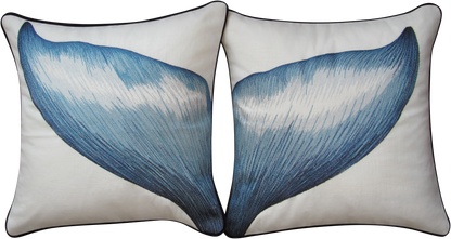 Whale Tail Embroidered Pillow Cover Set