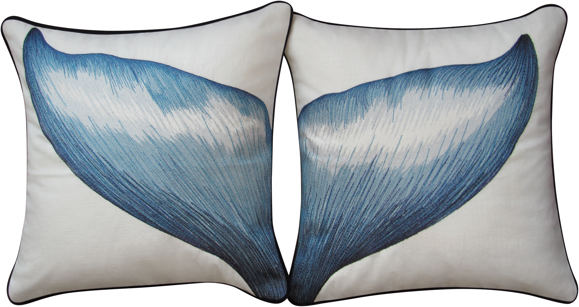 Whale Tail Embroidered Pillow Cover Set