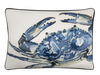 Blue Crab Embroidered Pillow Cover